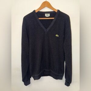 Lacoste Classic Black V-Neck Sweater